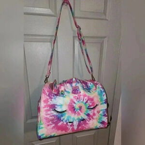 Under One Sky Rainbow Tie Dye Unicorn Face Duffle Bag Child's Kids Carry-on